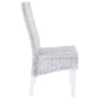Sillas de comedor 4 uds ratán Kubu y madera mango blanco