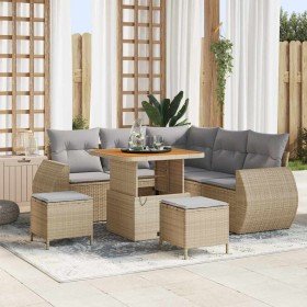 Conjunto de sofás de jardín 8 pcs Beige ratán sintético en Conjuntos de jardín | Comprar online en Foro24