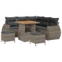 Conjunto de sofá de jardín 8 pcs Gris ratán sintético