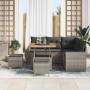 Conjunto de sofá de jardín 8 pcs Gris ratán sintético