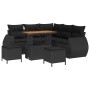 Conjunto de sofá de jardín 8 pcs Negro ratán sintético