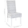 Sillas de comedor 4 uds ratán Kubu y madera mango blanco