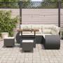 Conjunto de sofá de jardín 8 pcs Negro ratán sintético