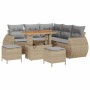 Conjunto de sofá de jardín 8 pcs Beige ratán sintético