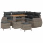 Conjunto de sofá de jardín 8 pcs Gris ratán sintético
