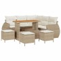 Conjunto de sofá de jardín 9 pcs Beige ratán sintético