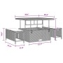 Conjunto de sofá de jardín 9 pcs Negro ratán sintético