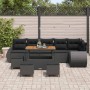 Conjunto de sofá de jardín 10 pcs Negro ratán sintético