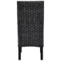 Sillas de comedor 4 unidades ratán Kubu y madera mango negro
