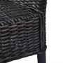 Sillas de comedor 4 unidades ratán Kubu y madera mango negro