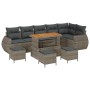 Conjunto de sofá de jardín 10 pcs Gris ratán sintético