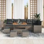 Conjunto de sofá de jardín 10 pcs Gris ratán sintético