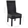 Sillas de comedor 4 unidades ratán Kubu y madera mango negro