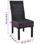 Sillas de comedor 6 unidades ratán Kubu y madera mango negro