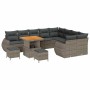 Conjunto de sofá de jardín 12 pcs Gris ratán sintético