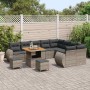 Conjunto de sofá de jardín 12 pcs Gris ratán sintético