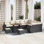 Conjunto de sofá de jardín 12 pcs Negro ratán sintético