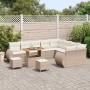 Conjunto de sofá de jardín 12 pcs Beige ratán sintético