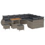 Conjunto de sofá de jardín 12 pcs Gris ratán sintético
