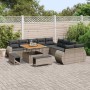 Conjunto de sofá de jardín 13 pcs Gris ratán sintético