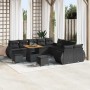 Conjunto de sofá de jardín 13 pcs Negro ratán sintético