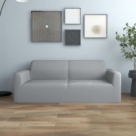 Funda elástica para sillón de 2 plazas poliéster jersey gris