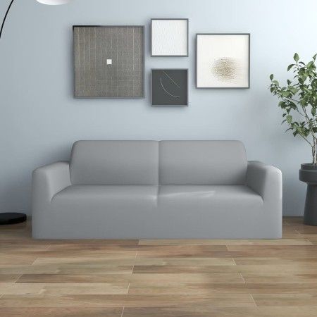 Elastischer Bezug für 2-Sitzer-Sessel aus grauem Polyester-Jersey von vidaXL, Abdeckungen - Ref: Foro24-332941, Preis: 27,81 ...