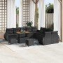 Conjunto de sofá de jardín 13 pcs Negro ratán sintético