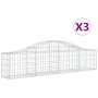 Gabionenkörbe 3 Stück Bogenform Eisen 200x30x40/60 cm von vidaXL, Töpfe und Pflanzgefäße - Ref: Foro24-3145368, Preis: 147,92...