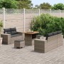 Conjunto de sofá de jardín 8 pcs Gris ratán sintético