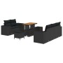 Conjunto de sofá de jardín 8 pcs Negro ratán sintético