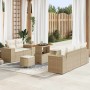 Conjunto de sofá de jardín 8 pcs Beige ratán sintético