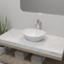 Lavabo de baño con grifo mezclador cerámica ovalado blanco