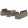 Conjunto de sofá de jardín 8 pcs Gris ratán sintético