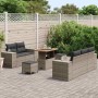 Conjunto de sofá de jardín 8 pcs Gris ratán sintético