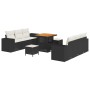Conjunto de sofá de jardín 9 pcs Negro Poliratán