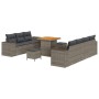 Conjunto de sofá de jardín 10 pcs Gris ratán sintético