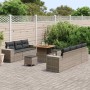 Conjunto de sofá de jardín 10 pcs Gris ratán sintético