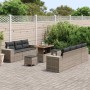 Conjunto de sofá de jardín 10 pcs Gris ratán sintético