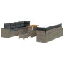 Conjunto de sofá de jardín 11 pcs Gris ratán sintético