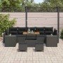 Conjunto de sofá de jardín 10 pcs Negro ratán sintético