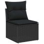 Conjunto de sofá de jardín 10 pcs Negro ratán sintético