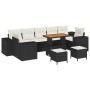 Conjunto de sofá de jardín 10 pcs Negro ratán sintético