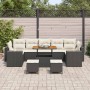 Conjunto de sofá de jardín 10 pcs Negro ratán sintético