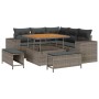 Conjunto de sofá de jardín 8 pcs Gris ratán sintético
