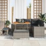 Conjunto de sofá de jardín 8 pcs Gris ratán sintético