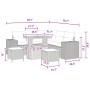 Conjunto de sofá de jardín 8 pcs Negro ratán sintético
