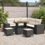 Conjunto de sofá de jardín 8 pcs Negro ratán sintético