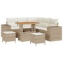 Conjunto de sofá de jardín 8 pcs Beige ratán sintético