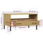 OSLO coffee table metal legs solid brown wood 85x50x45cm by vidaXL, Coffee table - Ref: Foro24-351033, Price: 62,36 €, Discou...